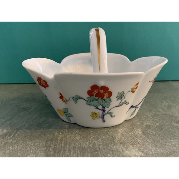 Haviland Other - Vintage Haviland Limoges France Shalimar Floral Glass Basket With Gold Trim